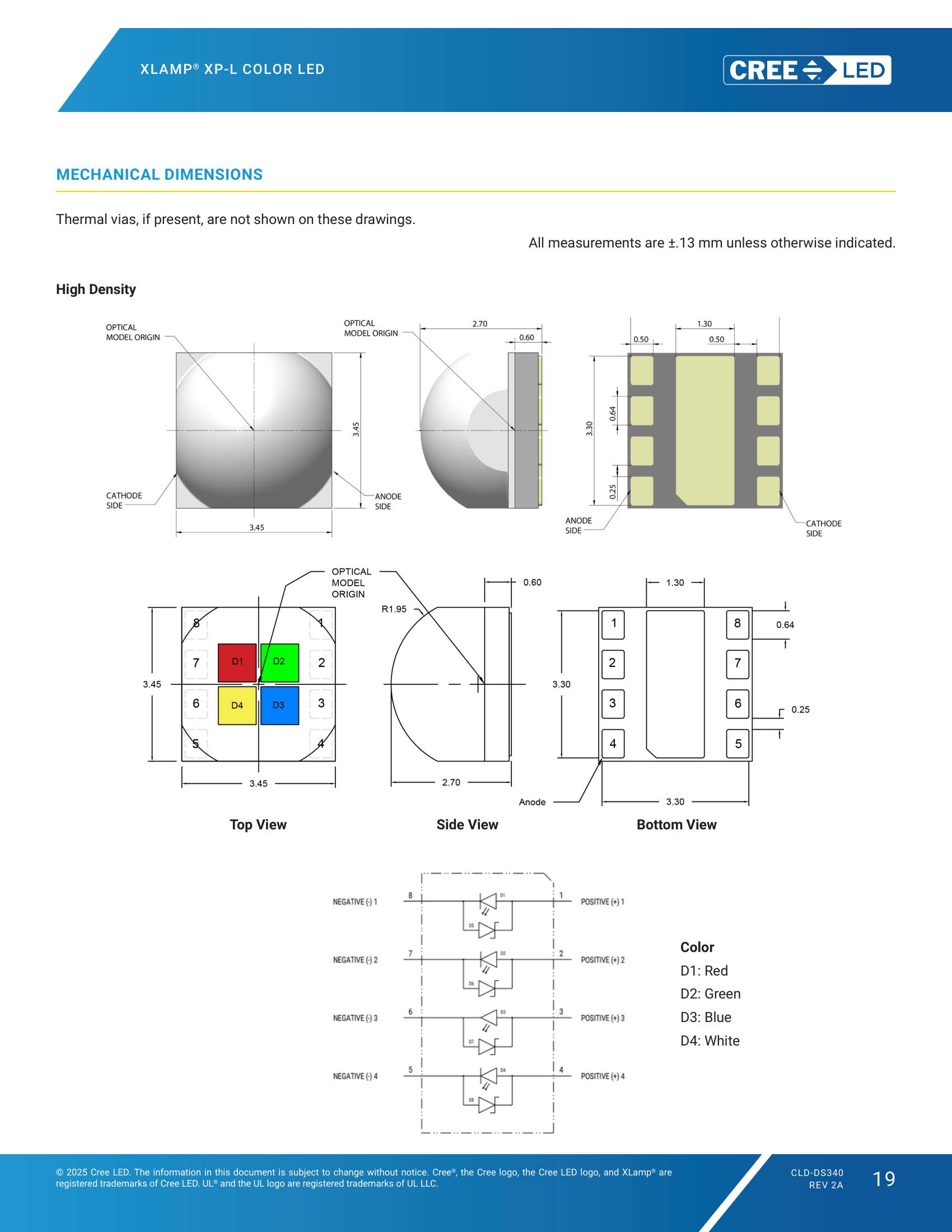 XLamp XPLDCL Mechanical Dimensions
