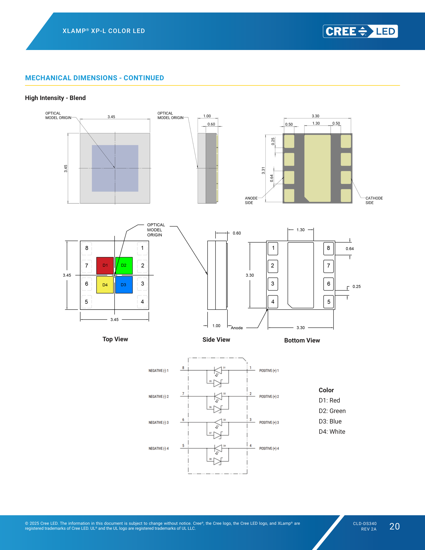 XLamp XPLDCL Mechanical Dimensions