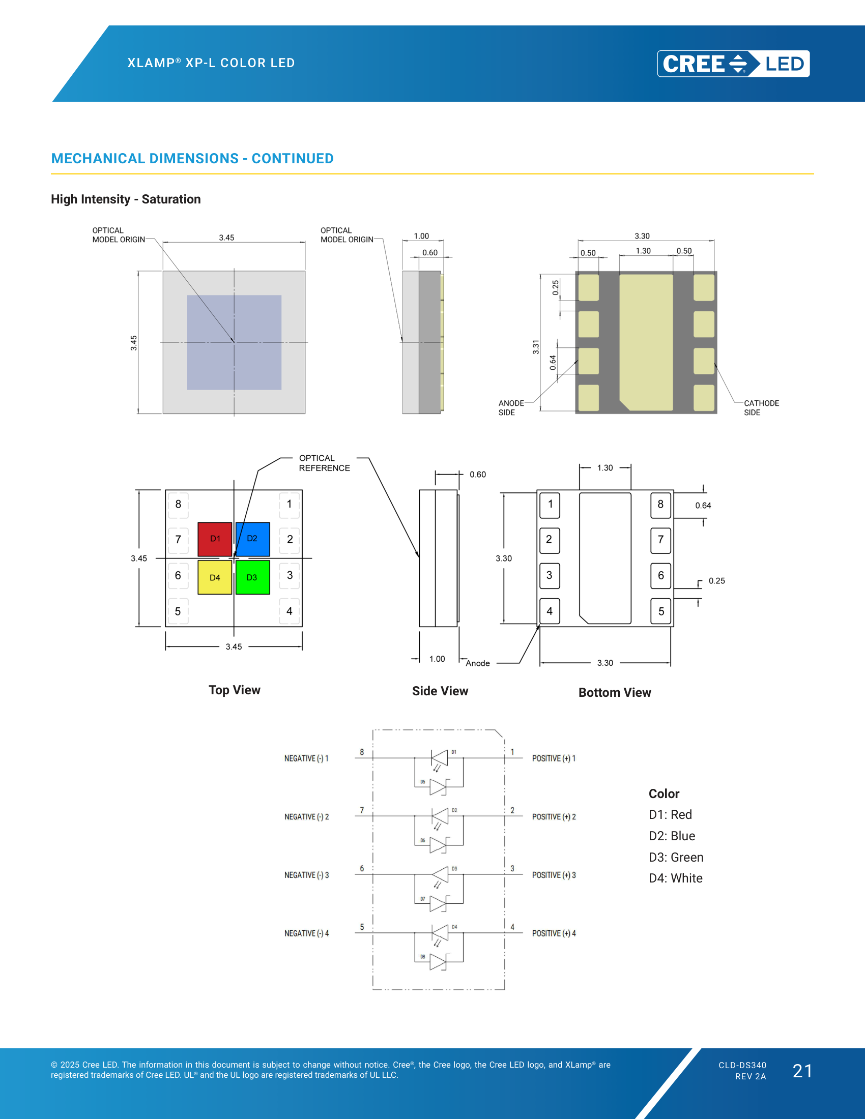 XLamp XPLDCL Mechanical Dimensions