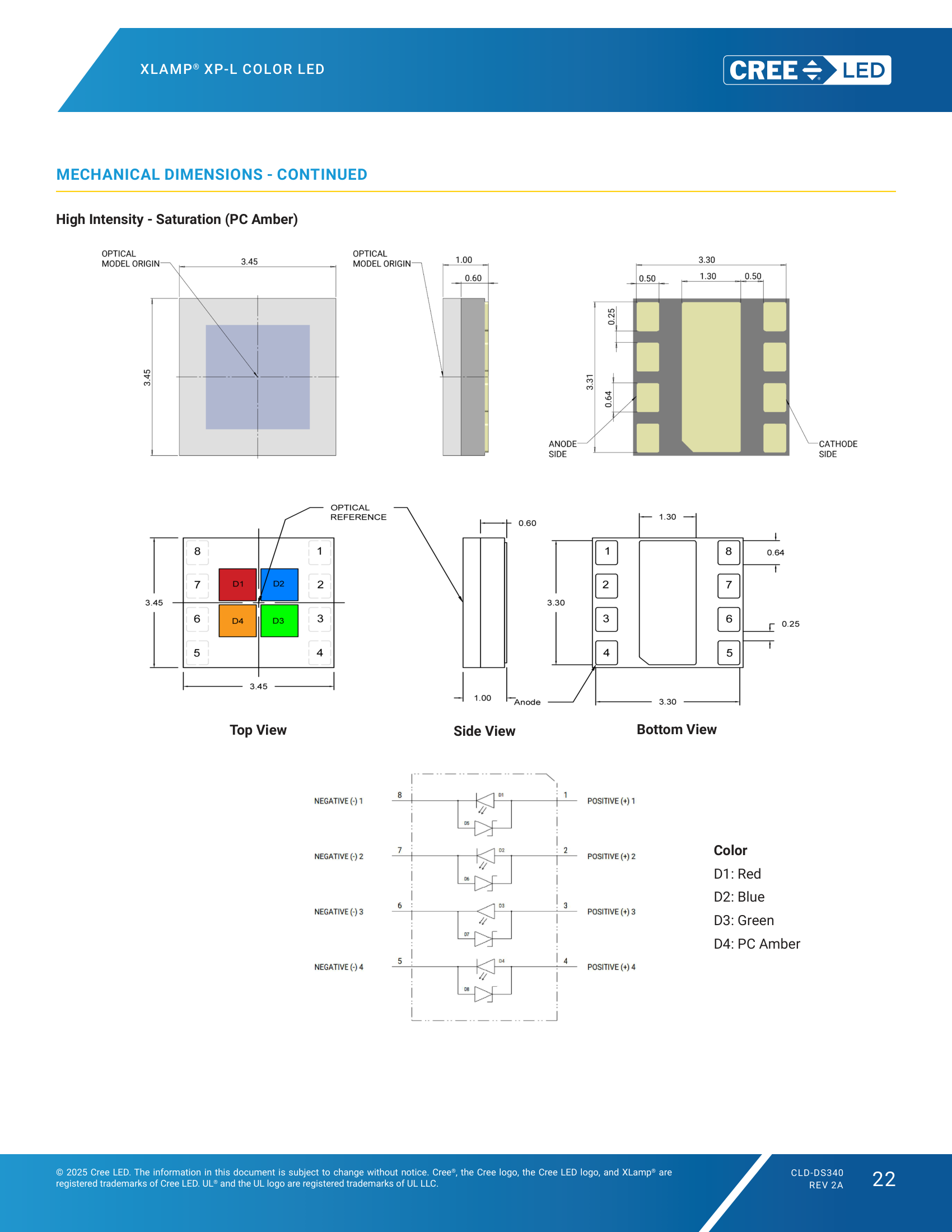 XLamp XPLDCL Mechanical Dimensions